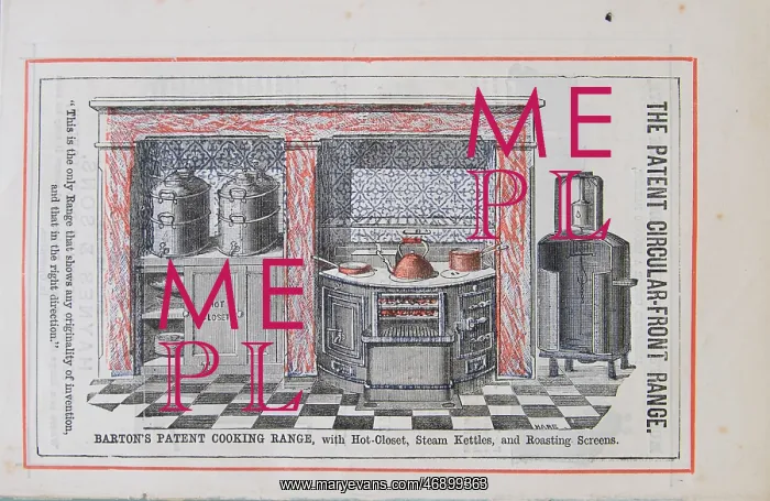: Barton's Patent Circular-front Cooking Range : Barton's Patent Circular-front Cooking Range