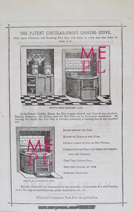 : Barton's Patent Circular-front Cooking Range : Barton's Patent Circular-front Cooking Range