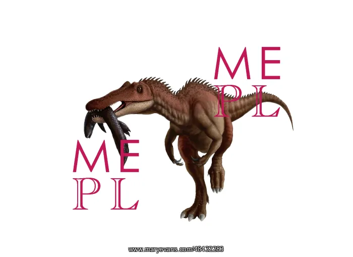 : A Baryonyx dinosaur with a fish in mouth, white background : A Baryonyx dinosaur with a fish in mouth, white background
