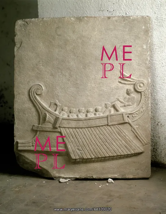  : Bas-relief of a trireme aboard