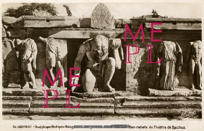 : Bas-reliefs at the Theatre of Bacchus : Bas-reliefs at the Theatre of Bacchus