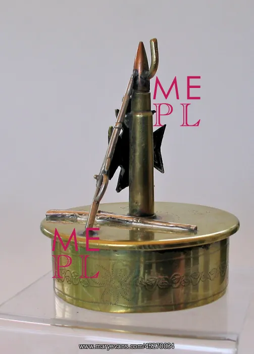 : Base of a 1915 German 75mm shell case : Base of a 1915 German 75mm shell case