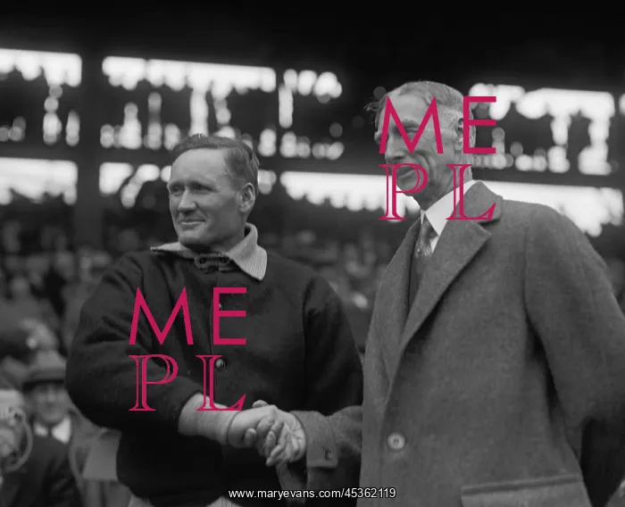 : Baseball Managers Walter Johnson (left) and Connie : Baseball Managers Walter Johnson (left) and Connie