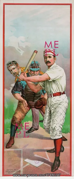 : Baseball player at bat, in front of catcher and umpire : Baseball player at bat, in front of catcher and umpire