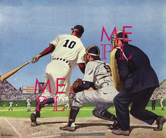  : Baseball Player hits Ball and Runs