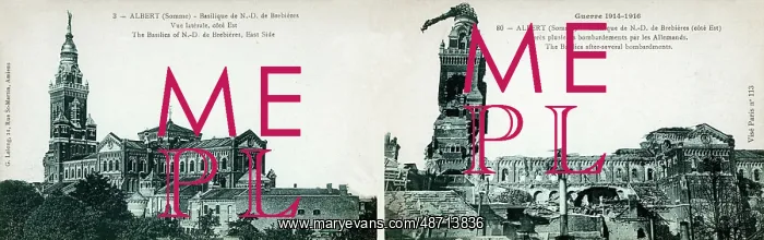 : Basilica of Notre-Dame de Brebieres, before and after : Basilica of Notre-Dame de Brebieres, before and after