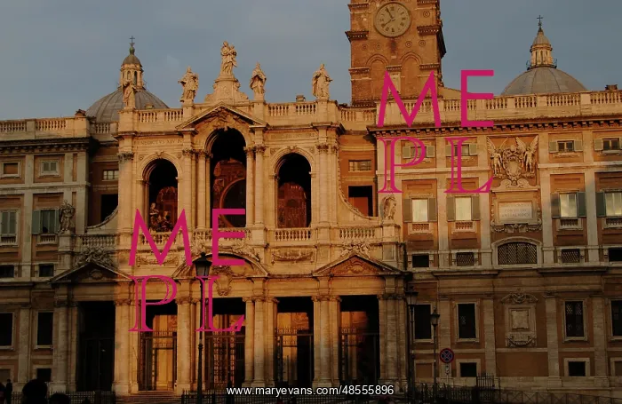 : Basilica of Santa Maria Maggiore. Main facade, 1743, by Ferd : Basilica of Santa Maria Maggiore. Main facade, 1743, by Ferd