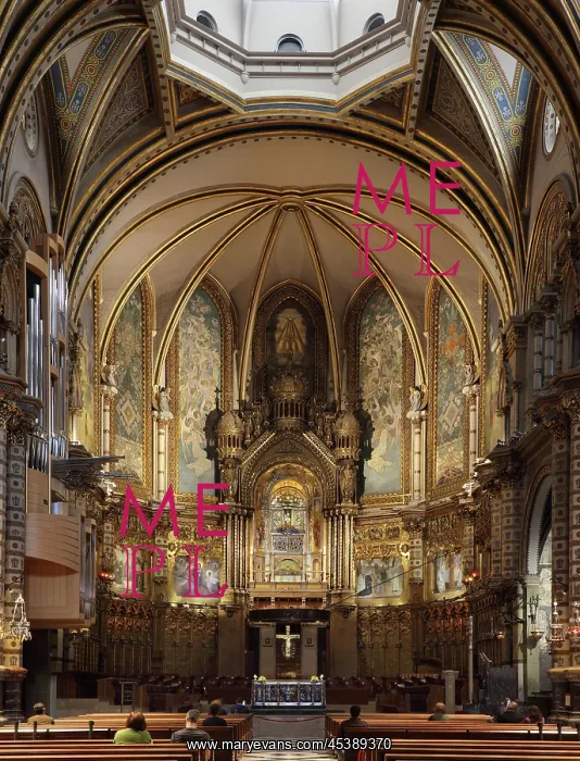 : Basilica, Santa Maria monastery, Montserrat, Catalonia : Basilica, Santa Maria monastery, Montserrat, Catalonia