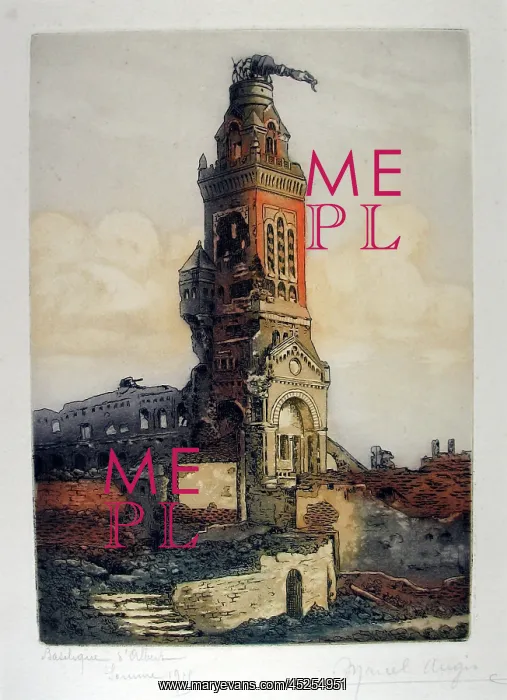 : Basilique d'Albert, Somme, 1915 : Basilique d'Albert, Somme, 1915