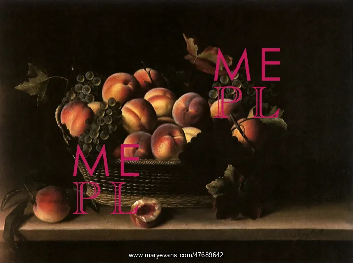  : Basket with Peaches and Grapes