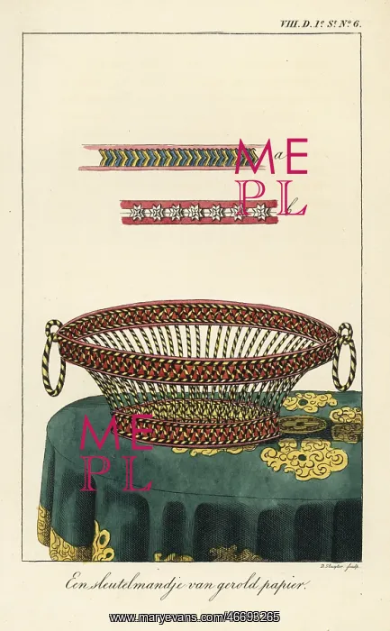 : A basket made of rolled paper : A basket made of rolled paper