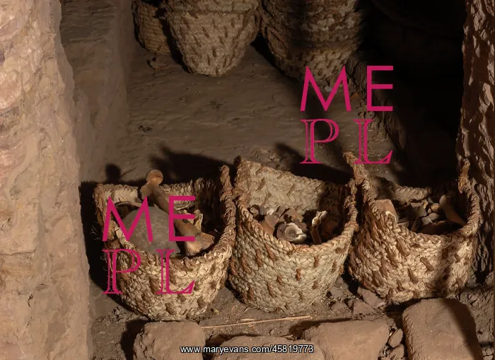 : Baskets of bones, Tomb of Sarenput II, Qubbet el-Hawa, Aswan : Baskets of bones, Tomb of Sarenput II, Qubbet el-Hawa, Aswan