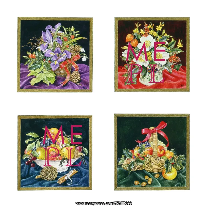 : Baskets & bowls of fruit & flowers (Christmas) : Baskets & bowls of fruit & flowers (Christmas)