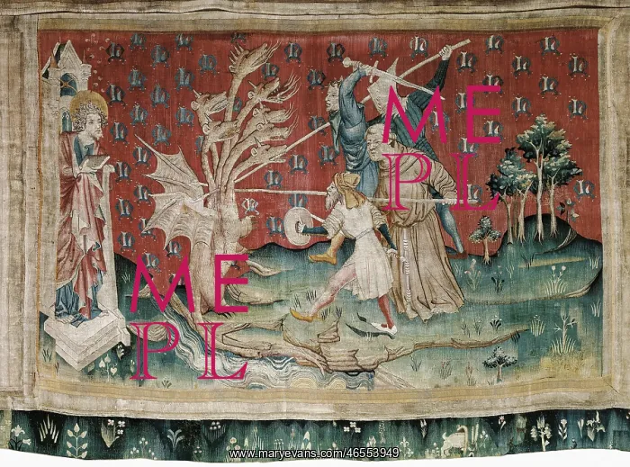 : BATAILLE, Nicolas (14th c.). The Dragon Fighting : BATAILLE, Nicolas (14th c.). The Dragon Fighting