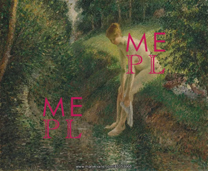 : Bather in the Woods, by Camille Pissarro : Bather in the Woods, by Camille Pissarro
