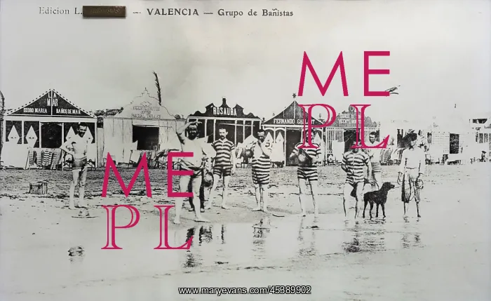 : Bathers postcard, Valencia, Spain : Bathers postcard, Valencia, Spain