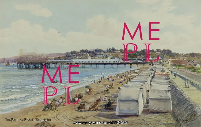 : Bathing Beach, Paignton, Devon : Bathing Beach, Paignton, Devon