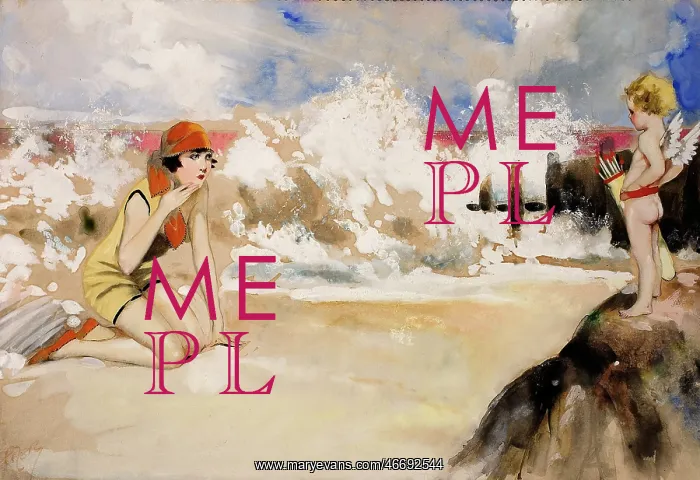 : Bathing belle on the beach, 1920s : Bathing belle on the beach, 1920s