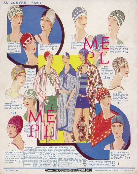 : BATHING CAPS 1929 : BATHING CAPS 1929