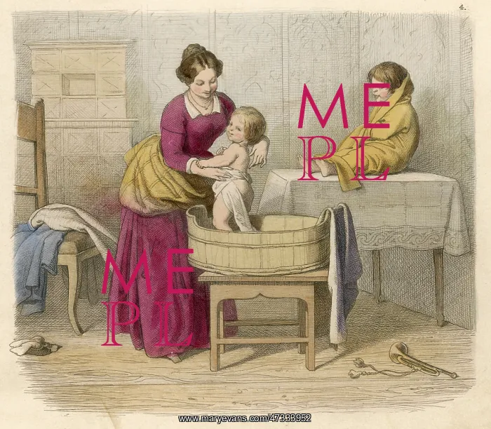 : BATHING CHILD 1852 : BATHING CHILD 1852