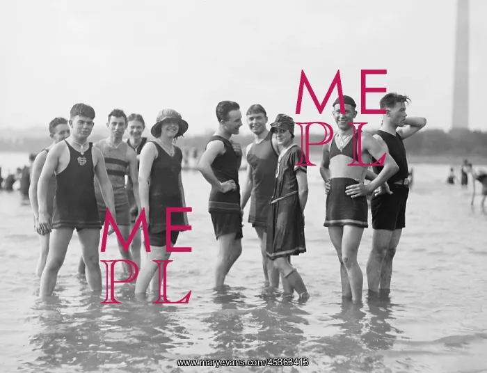 : Bathing fashions in the 1910s. Men were required : Bathing fashions in the 1910s. Men were required