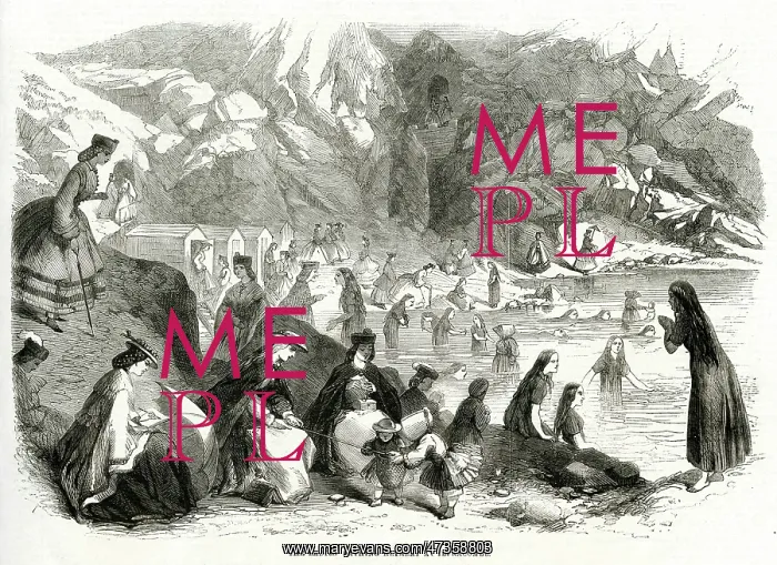 : BATHING AT ILFRACOMBE : BATHING AT ILFRACOMBE