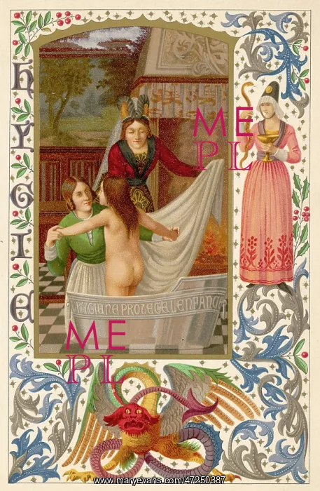 : BATHING MEDIEVAL CHILD : BATHING MEDIEVAL CHILD