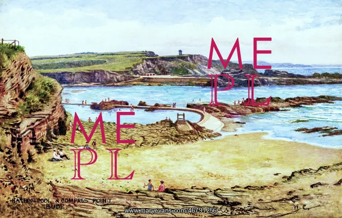 : Bathing Pool and Compass Point, Bude, Cornwall : Bathing Pool and Compass Point, Bude, Cornwall