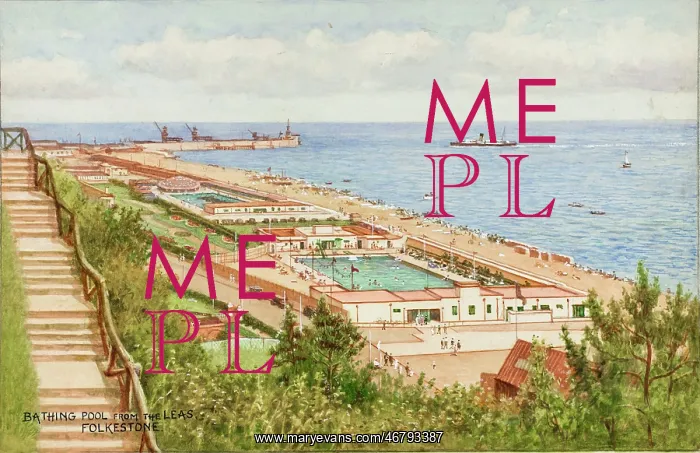  : Bathing Pool from the Leas, Folkestone, Kent