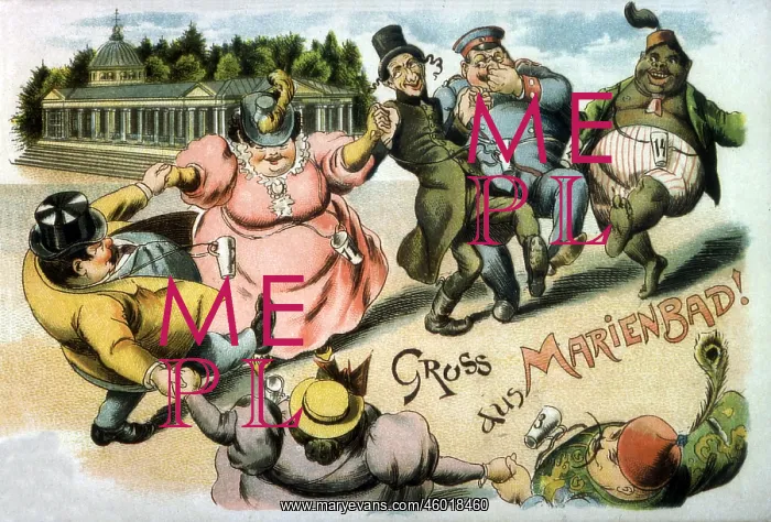 : bathing, spa / cure, Marienbad, Bohemia, postcard : bathing, spa / cure, Marienbad, Bohemia, postcard