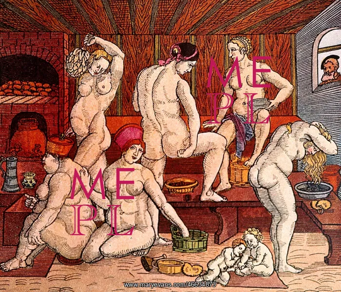 : bathing, women's baths, women's bath, woodcut : bathing, women's baths, women's bath, woodcut