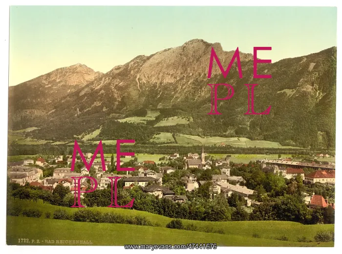 : The baths towards the Stauffen, Reichenhall, Bavaria, German : The baths towards the Stauffen, Reichenhall, Bavaria, German