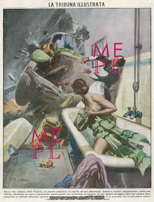 : BATHTIME DISTURBED 1935 : BATHTIME DISTURBED 1935