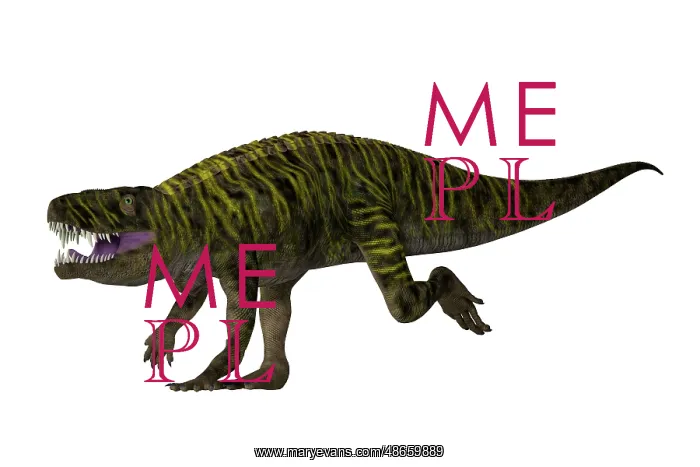 : Batrachotomus dinosaur running, white background : Batrachotomus dinosaur running, white background