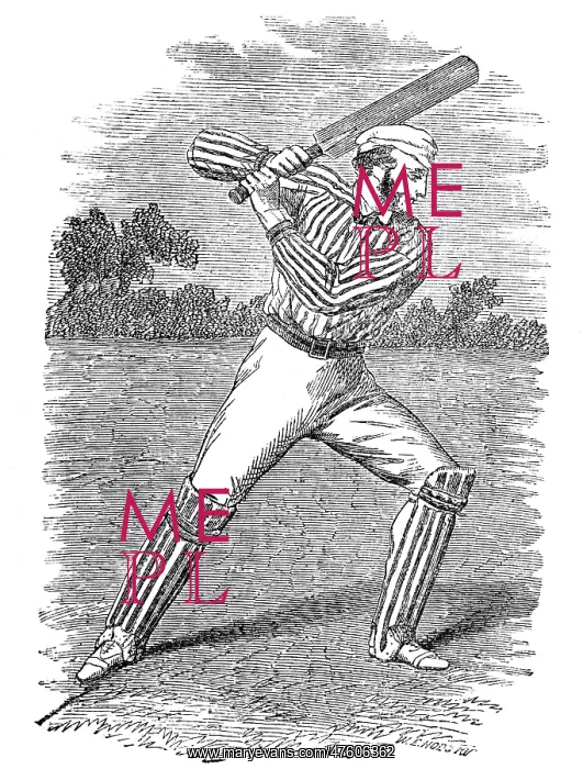 : A batsman in the 19th century : A batsman in the 19th century