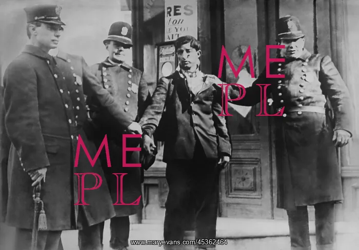 : Battered striker with policemen during the Philadelphia : Battered striker with policemen during the Philadelphia