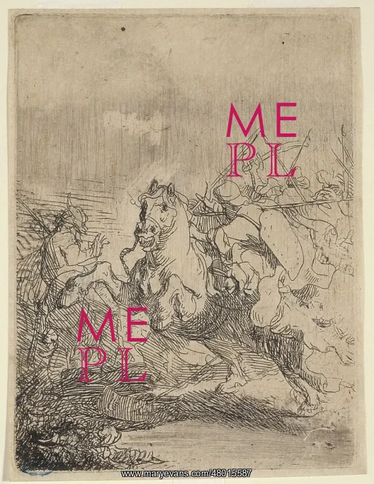 : Battle. Harmensz Van Rijn Rembrandt (1606-1669). Battle, 2nd state, about 1632 : Battle. Harmensz Van Rijn Rembrandt (1606-1669). Battle, 2nd state, about 1632