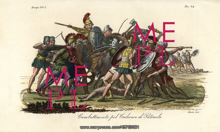 : Battle over the corpse of Patroclus outside Troy : Battle over the corpse of Patroclus outside Troy
