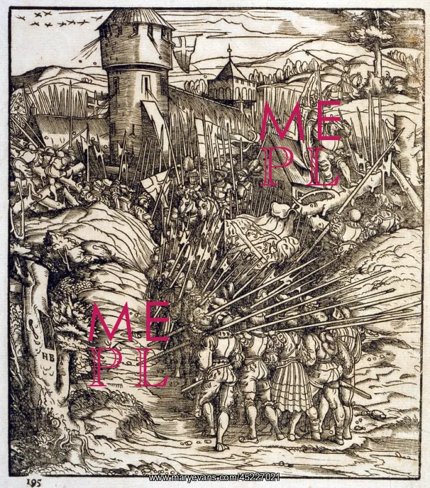 : Battle of the early 16th century, showing ? : Battle of the early 16th century, showing ?