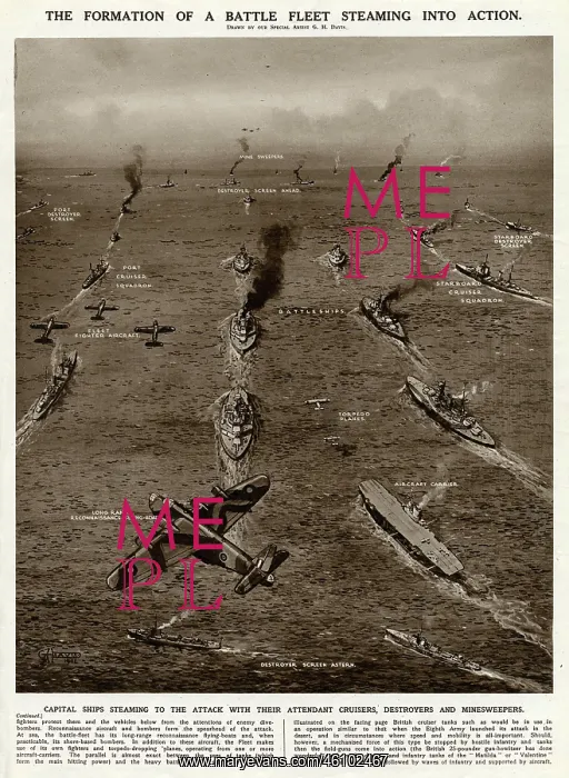 : Battle fleet going into action by G. H. Davis : Battle fleet going into action by G. H. Davis