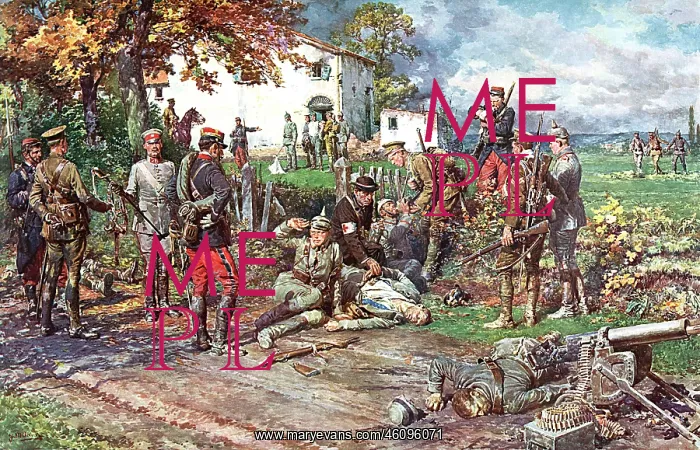 : After the Battle by Matania, 1914 : After the Battle by Matania, 1914