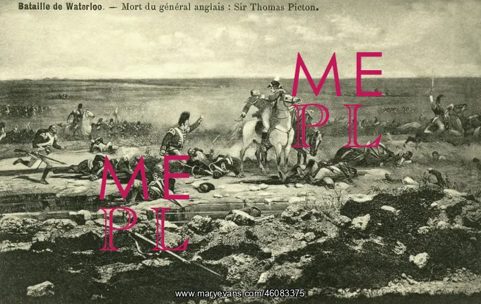 : Battle of Waterloo - death of General Thomas Picton : Battle of Waterloo - death of General Thomas Picton