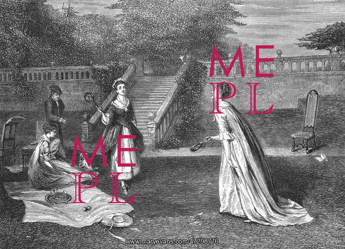 : Battledore at Picnic - 18th century : Battledore at Picnic - 18th century