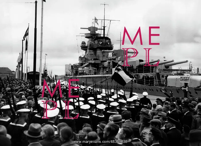 : Battleship Admiral Scheer in Stettin, 1935 : Battleship Admiral Scheer in Stettin, 1935