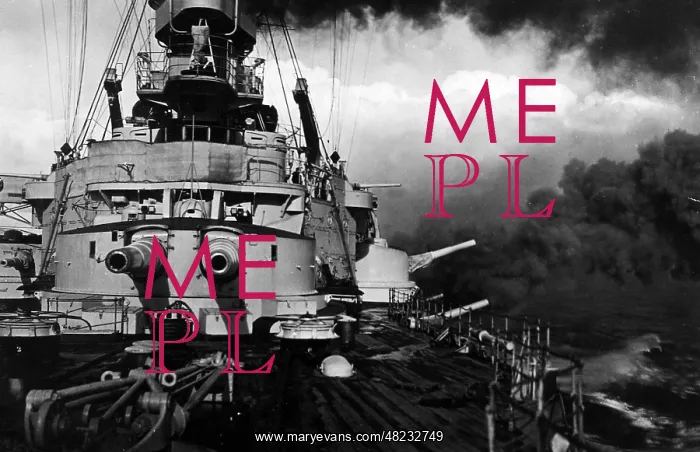 : The battleship Schleswig-Holstein during a maneuver : The battleship Schleswig-Holstein during a maneuver