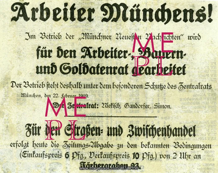 : Bavarian Soviet Republic, 1919 : Bavarian Soviet Republic, 1919