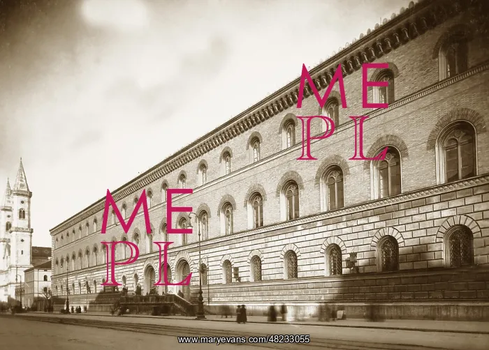 : Bavarian State Library in Munich, around 1900 : Bavarian State Library in Munich, around 1900