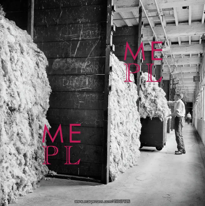 : Bay stacked with raw wool awaiting processing in Salt's Mill : Bay stacked with raw wool awaiting processing in Salt's Mill