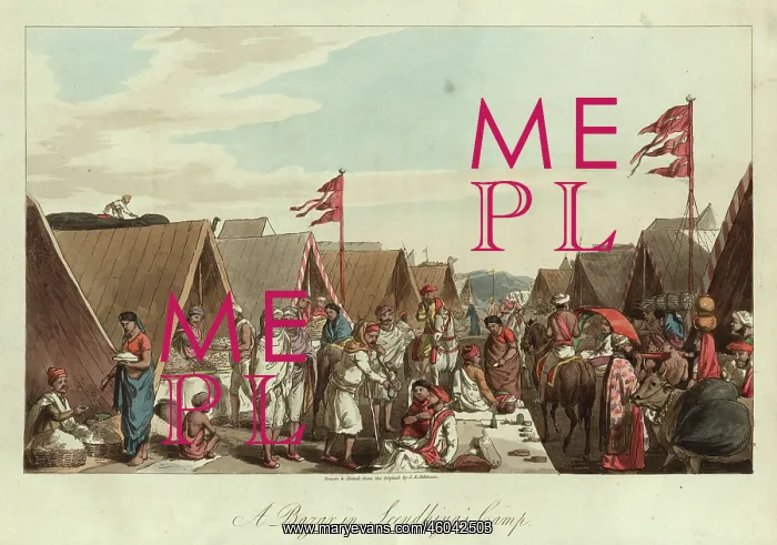 : Bazaar or Fair in a Maratha Camp, India : Bazaar or Fair in a Maratha Camp, India