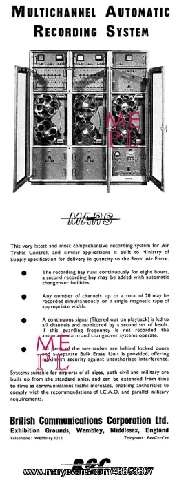 : BCC British Communications Corporation. ATC Recording System : BCC British Communications Corporation. ATC Recording System